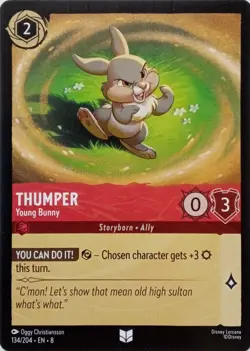 134/204 THUMPER YOUNG BUNNY EN8 UNCOMMON DISNEY LORCANA CARD - Image 1