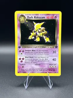 NM 1st Edition Dark Alakazam Holo Rocket 1/82 Pokemon Card Vintage - Image 1