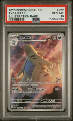 2023 POKEMON PAL EN-PALDEA EVOLVED ILLUSTRATION RARE #222 TYRANITAR PSA 10 - Image 1