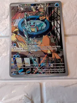 Pokemon TCG Stellar Crown Squirtle Card 148/142 Full Art Illustration Rare NM - Image 1