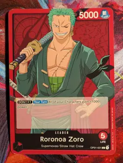 Roronoa Zoro - OP01-001 L - Leader Card - Romance Dawn - One Piece CCG - Image 1