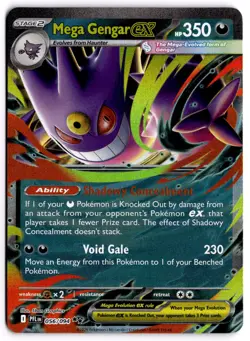 Mega Gengar ex 056/094 ME Phantasmal Flames Double Rare Pokemon Card - NM - Image 1