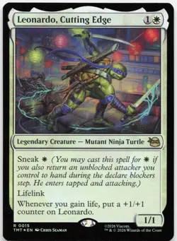 Leonardo, Cutting Edge 0015 Teenage Mutant Ninja Turtles MTG Foil LP - Image 1