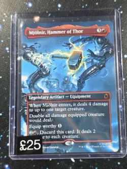 Mjolnir, Hammer of Thor FULLART BORDERLESS MTG Marvel Super Heroes NM #339 - Image 1