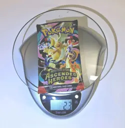 Heavy ~23g Pokemon Ascended Heroes Booster Pack Factory Sealed (D=1g Scale) TCG - Image 1