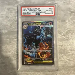 2025 POKEMON PFL EN-PHANTASMAL FLAMES #125 MEGA CHARIZARD X EX PSA 10 - Image 1