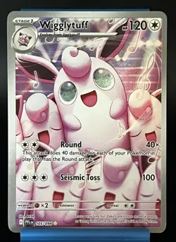 Pokemon TCG Wigglytuff 105/094 Paldean Fates Holo Rare Stage 1 120 HP English - Image 1