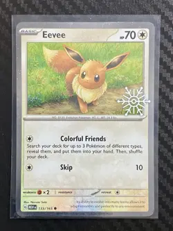 Pokemon TCG Eevee 133/165 Snowflake Stamp Promo 2025 Holiday Advent Calendar - Image 1