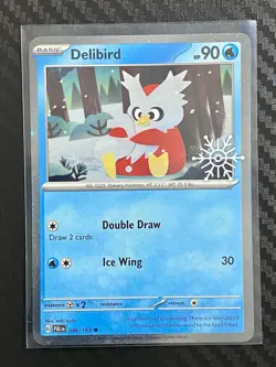 Pokemon TCG Delibird 046/193 Snowflake Stamp Promo 2025 Holiday Advent Calendar - Image 1