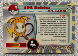 Pokemon Topps Trading Card #26 Raichu Holo 1999 - Image 2