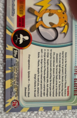 Pokemon Topps Trading Card #26 Raichu Holo 1999 - Image 4
