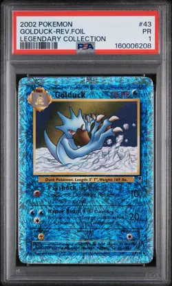 Pokemon PSA 1 Reverse Holo Golduck Legendary Collection 43/110 POP 20 - Image 1
