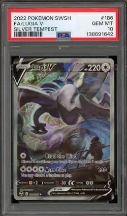 Pokemon Lugia V Silver Tempest Full Alt Art #186 PSA 10 Gem Mint - Image 1