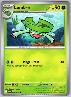 Lombre 006/094 Common Phantasmal Flames Pokemon Near Mint - Image 1