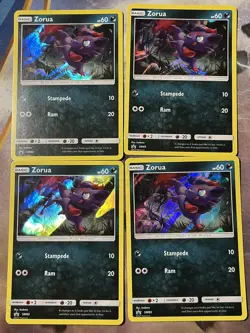 2017 Pokemon Shining Legends ZORUA Black Star Promo SM83 Holo MP (x4) playset - Image 1