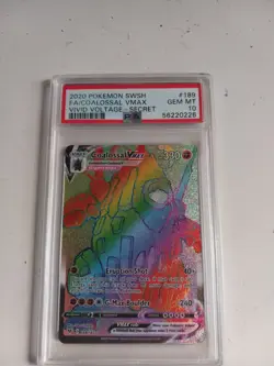 POKEMON PSA 10 GEM MINT 2020 SWSH Vivid Coalossal VMAX 189/185 Secret Rare - Image 1