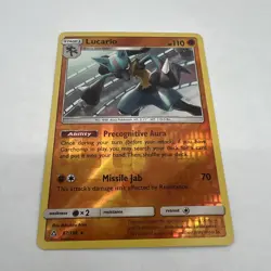 Ultra Prism Lucario 67/156 Holo Rare Pokemon Reverse Holo NM - Image 1