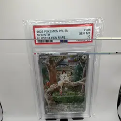 Pokemon TCG Meowth Holo PSA 10 PFL 106 Illustration Rare EN 2025 - Image 1