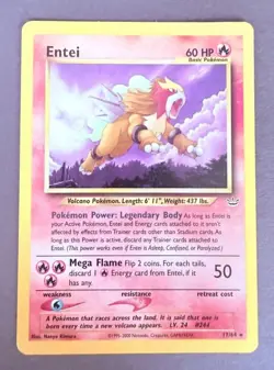 Pokemon TCG Neo Entei Unlimited English And JP Duo Lot LP+/- - Image 2