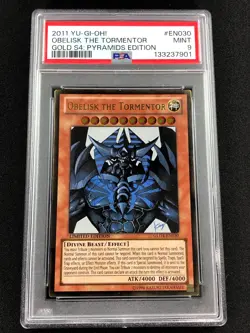 Yugioh 2011 Obelisk The Tormentor GLD4-EN030 PSA 9 Gold Rare - Image 1