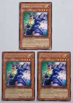 3 x YuGiOh TCG Hyper Synchron CRMS-EN003 1st Edition Near Mint NM - Image 1