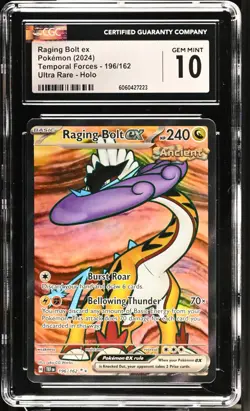 CGC 10 GEM MINT Raging Bolt Ex 222/187 SPECIAL ART RARE Pokemon Card 021 - Image 1