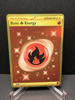 💥 Basic Fire Energy - 230/197 - Pokemon Obsidian Flames Secret Rare Gold Holo - Image 1
