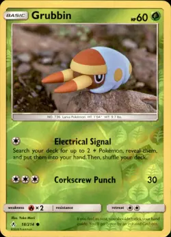 Grubbin 18/214 Reverse Holo C Pokemon Unbroken Bonds - Image 1