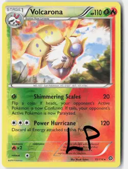 Volcarona 15/114 Rare Steam Siege Pokemon Reverse Holo Lightly Played - Image 1