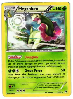 Pokemon TCG Meganium 3/122 Holo Rare BREAKpoint Holo HP - Image 1