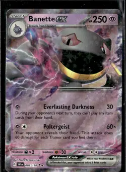 Pokemon Banette ex 088/198 Scarlet Violet Base Set Double Rare Holo - Image 1