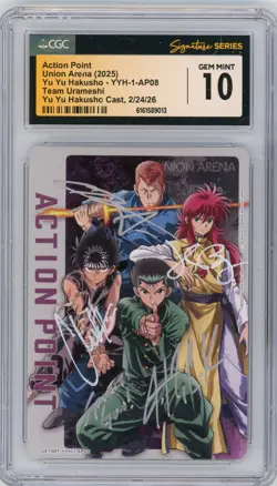 CGC Gem Mint 10 Signed UNION ARENA YuYu Hakusho Action Point Team Urameshi - Image 1