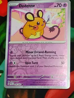 Dedenne 036/091 Reverse Halo - Paldean Fates Scarlet Violet Pokemon Card NM / M - Image 3