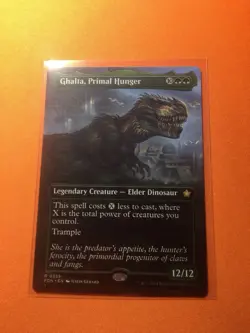 MTG Magic The Gathering Ghalta, Primal Hunter FDN Rare Borderless Dinosaur - Image 1