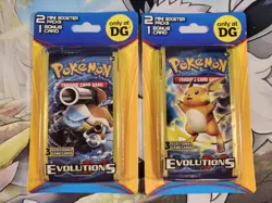 2x Pokemon TCG Evolutions Mini Booster Pack (2 Packs + BONUS CARD) 7 Cards ENG - Image 1