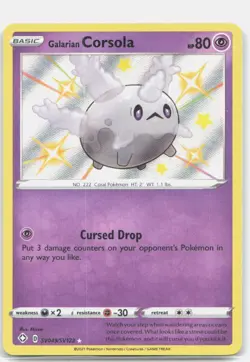 Galarian Corsola SV049/SV122 Shiny Rare Shining Fates Shiny Vault Pokemon NM - Image 1
