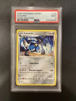 2020 Pokemon Vivid Voltage Lucario #120 PSA 9 - Image 1