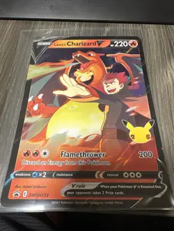 Pokemon Lance's Charizard V Celebrations SWSH133 Black Star Promo NM Jumbo - Image 2