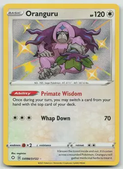Pokemon Oranguru SV098/SV122 Shining Fates Shiny Vault Shiny Rare Holo NM - Image 1