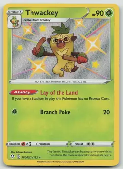 Pokemon Thwackey SV005/SV122 Shining Fates Shiny Vault Shiny Rare Holo NM - Image 1