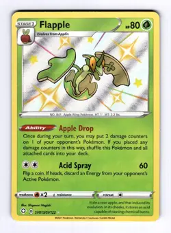 Flapple Shining Fates: Shiny Vault #SV013 (2020) Holo NM Pokemon - Image 1