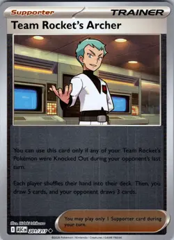 Team Rocket's Archer 201/217 Uncommon Ascended Heroes Pokemon NM - Image 1
