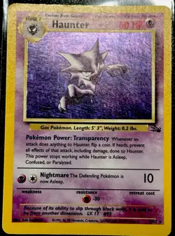Pokemon TCG Haunter Fossil Unlimited 1999 6/62 Holo Rare MP Vintage WOTC - Image 1