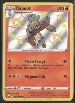Raboot SV016/SV122 Shiny Rare Shining Fates Shiny Vault Pokemon Holo Near Mint - Image 1