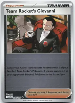Team Rocket's Giovanni 204/217 Uncommon Ascended Heroes Pokemon Reverse Holo NM - Image 1