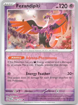 Pokemon Fezandipiti 96/167 Twilight Masquerade Rare Reverse Holo NM TCG Psychic - Image 1