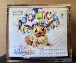 Pokemon TCG Prismatic Evolutions Pokemon Center Elite Trainer Box W/Acrylic Case - Image 1