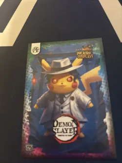 Muzan Demon Slayer (Pikachu) #125 - Galaxy Holo Electric Pikachu Cosplay Pokemon - Image 1