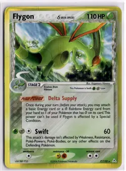 Flygon 7/110 Holo Rare Holon Phantoms Pokemon Holo Heavily Played - Image 1