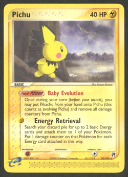 Pokemon TCG: Pichu 20/100 EX Sandstorm e-Series LP - Image 1